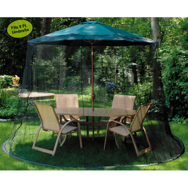 Darby Home Co 98' Black Mosquito Net Enclosure for Patio Umbrella Wayfair